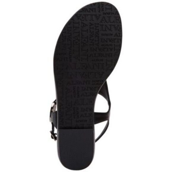 ALFANI Womens Black Adjustable Hayyden Round Toe Wedge Thong Sandals 7.5 M - Picture 4 of 5